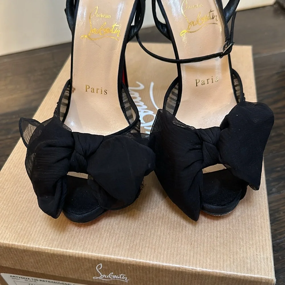 Christian Louboutin black satin heels - Picture 7 of 11